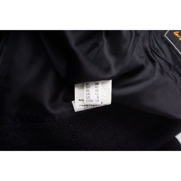 Louis Feraud Women Pencil Skirt Suit Blazer US 8 UK 12 Black Textured Wool Blend - Picture 9 of 16